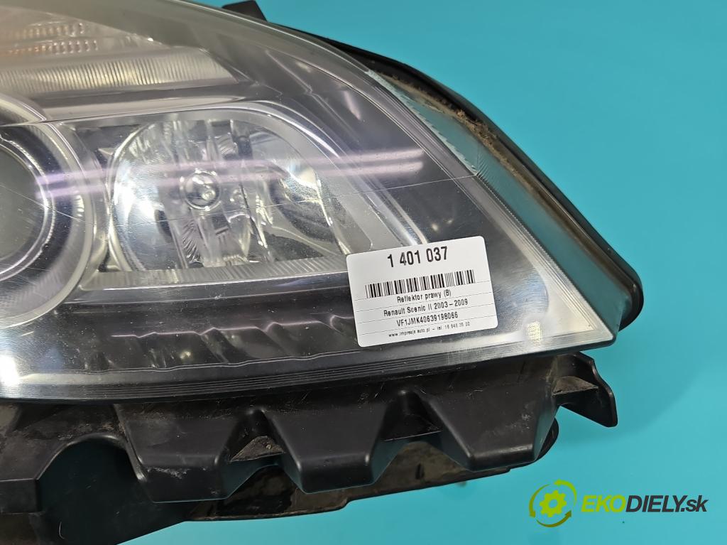 Renault Scenic II 2003-2009 1.9 dci 131 HP manual 96 kW 1870 cm3 5- Reflektor: pravý (Pravé)