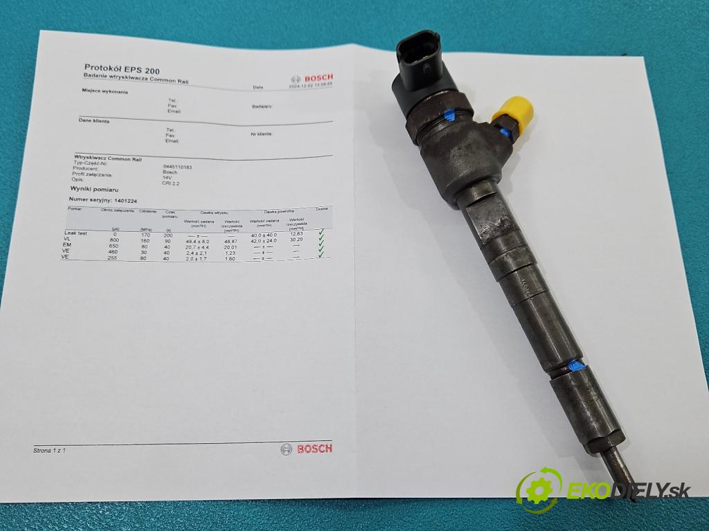Opel Astra III 2004-2014 1,3.0 cdti 90 HP manual 66 kW 1248 cm3 5- vstrek 0445110183 (Vstrekovače)