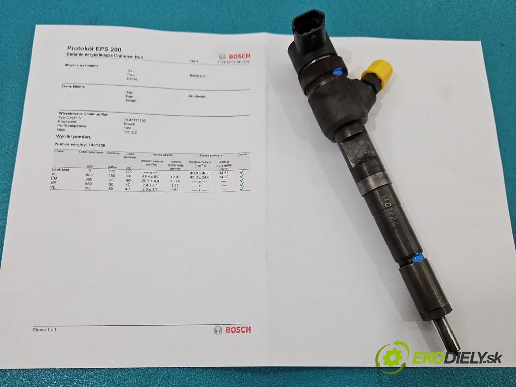 Opel Astra III 2004-2014 1,3.0 cdti 90 HP manual 66 kW 1248 cm3 5- vstrek 0445110183 (Vstrekovače)