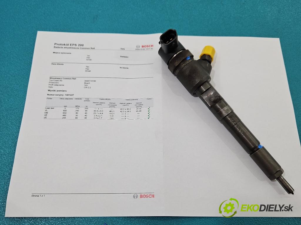 Opel Astra III 2004-2014 1,3.0 cdti 90 HP manual 66 kW 1248 cm3 5- vstrek 0445110183 (Vstrekovače)