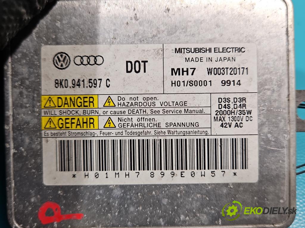 Audi Q5 2008-2016 2.0 TFSI 211KM manual 155 kW 1984 cm3 5- střídač: xenon 8K0941597C (Riadiaca jednotka xenónu)