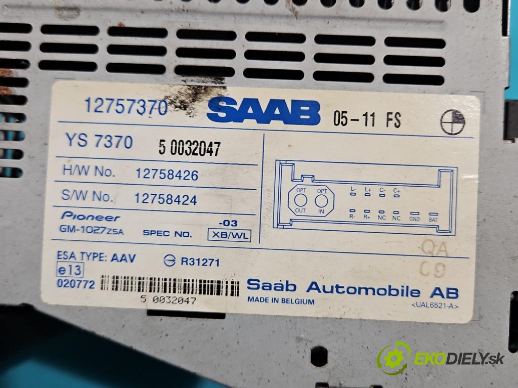 Saab 9-3 II 2002-2012 2.0 T 150 HP manual 110 kW 1998 cm3 4- Zesilovač: 12757370 (Zosilňovače)