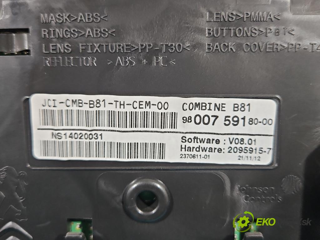 Citroen DS5 2011-2015 1.6 THP 156 HP automatic 115 kW 1598 cm3 5- prístrojovka/ budíky 9800759180 (Prístrojové dosky, displeje)