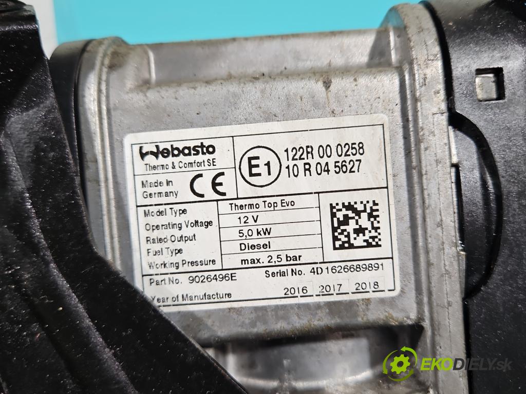 Volvo V90 2016- 2.0 D5 235 hp automatic 173 kW 1969 cm3 5- Webasto 31469689 (Webasto ohřívače)