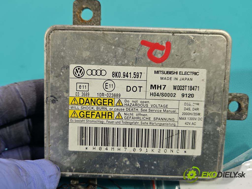 Audi A4 B8 2007-2015 1.8 TFSI 120 HP manual 88 kW 1798 cm3 5- střídač: xenon 8K0941597 (Riadiaca jednotka xenónu)