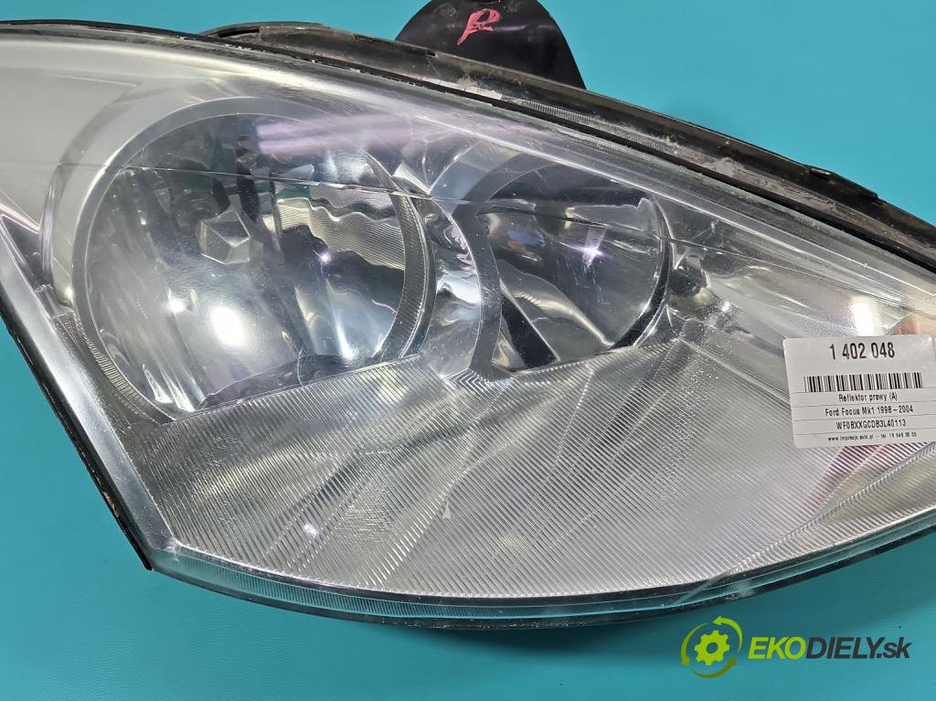 Ford Focus Mk1 1998-2004 1.6 16V 101 HP manual 74 kW 1596 cm3 3- Reflektor: pravý  (Pravé)