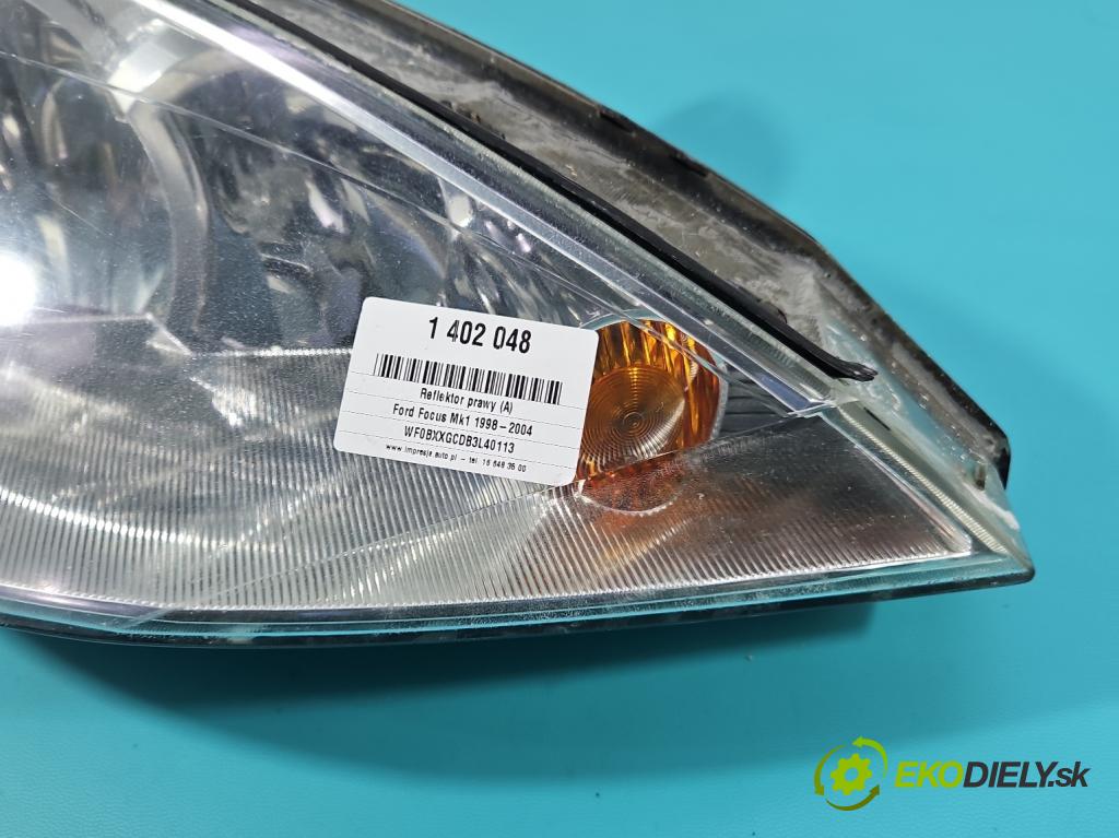 Ford Focus Mk1 1998-2004 1.6 16V 101 HP manual 74 kW 1596 cm3 3- Reflektor: pravý  (Pravé)