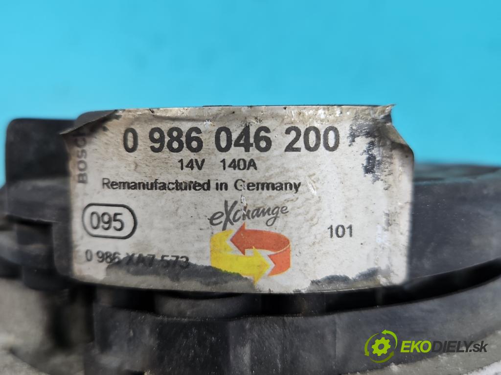 Saab 9-3 II 2002-2012 2.0 T 150 HP manual 110 kW 1998 cm3 4- Alternator 0124525058 (Alternátory)