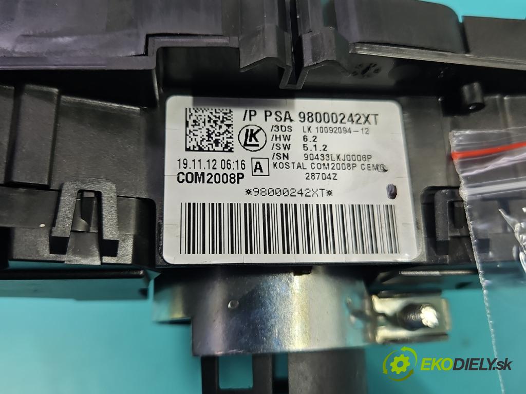 Citroen DS5 2011-2015 1.6 THP 156 HP automatic 115 kW 1598 cm3 5- prepínač komplex: 98000242XT (Prepínače, spínače, tlačidlá a ovládače kúrenia)
