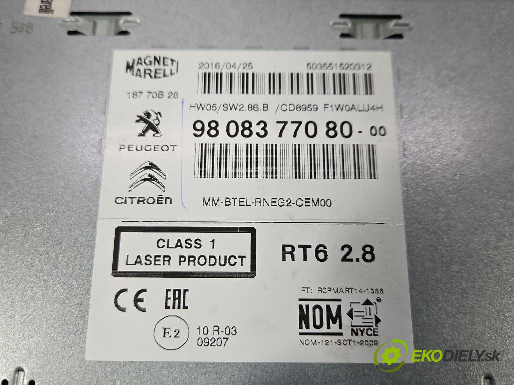 Citroen DS5 2011-2015 1.6 THP 156 HP automatic 115 kW 1598 cm3 5- Radio originál 9808377080
