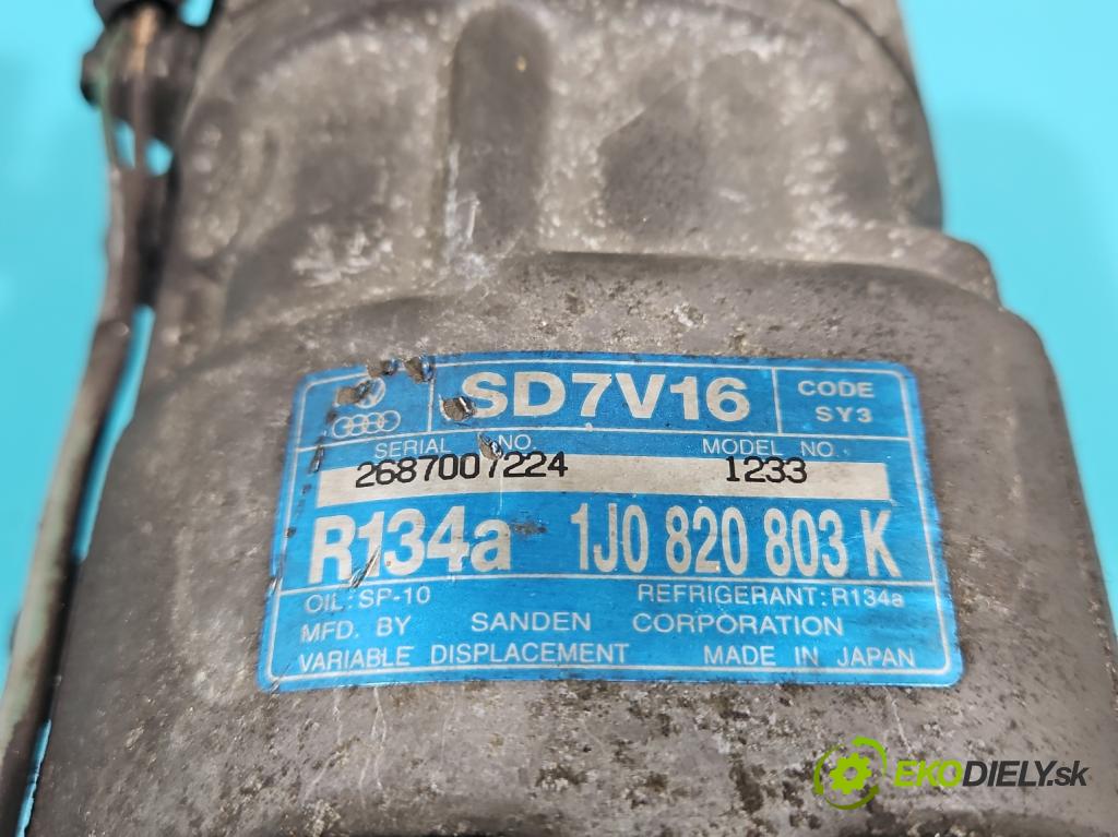 Vw Golf IV 1997-2003 1.9 tdi 101 hp manual 74 kW 1896 cm3 5- Kompresor: klíma 1J0820803K (Kompresory)