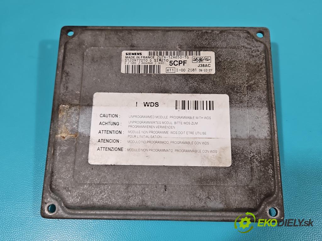 Mazda 2 I 2003-2007 1.4 16V 80 HP manual 59 kW 1388 cm3 5- riadiaca jednotka motora 2U7A-12A650-TG