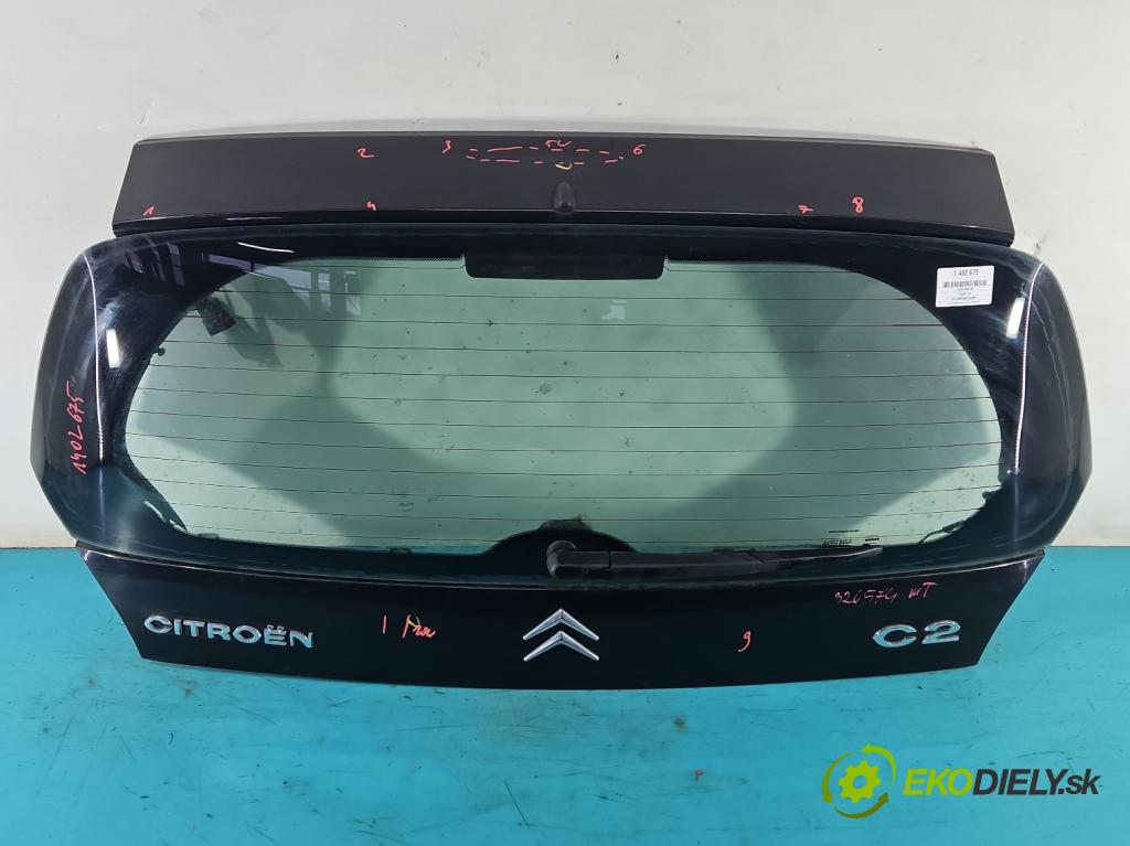 Citroen C2 1.4 hdi 68 hp manual 50 kW 1398 cm3 3- zadní kufrové dveře  (Zadní kapoty)