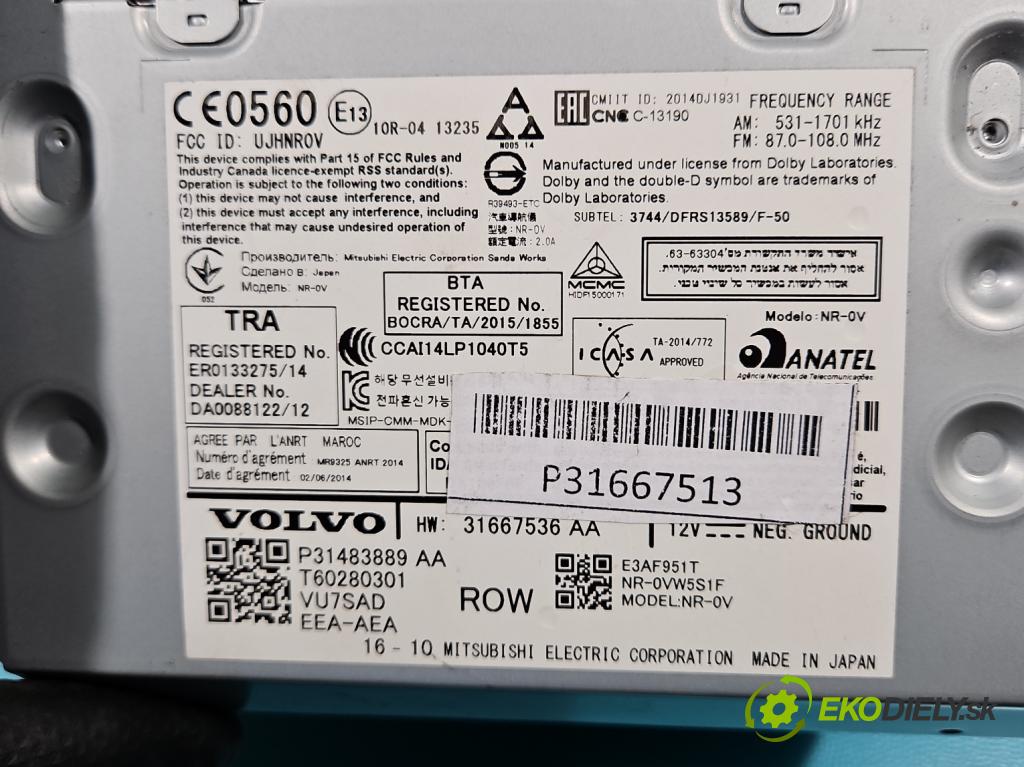 Volvo V90 2016- 2.0 D5 235 HP automatic 173 kW 1969 cm3 5- Radio originál P31667513