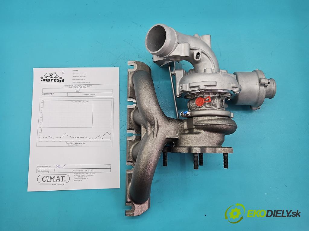 Audi Q5 2008-2016 2.0 TFSI 211KM manual 155 kW 1984 cm3 5- Turbodmychadlo repasováno 06H145702Q