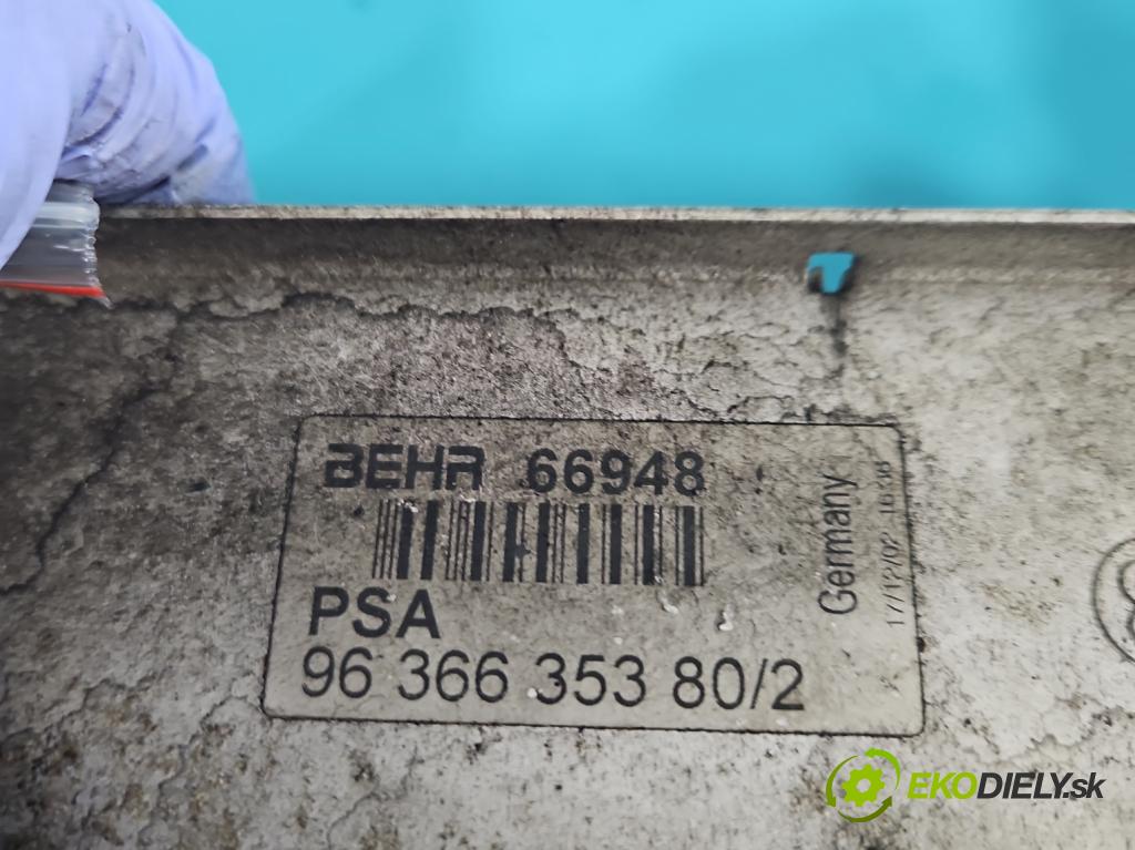 Peugeot 307 2.0 hdi 107 HP manual 79 kW 1997 cm3 5- Intercooler 9636635380 (Chladiče nasávaného vzduchu (intercoolery))