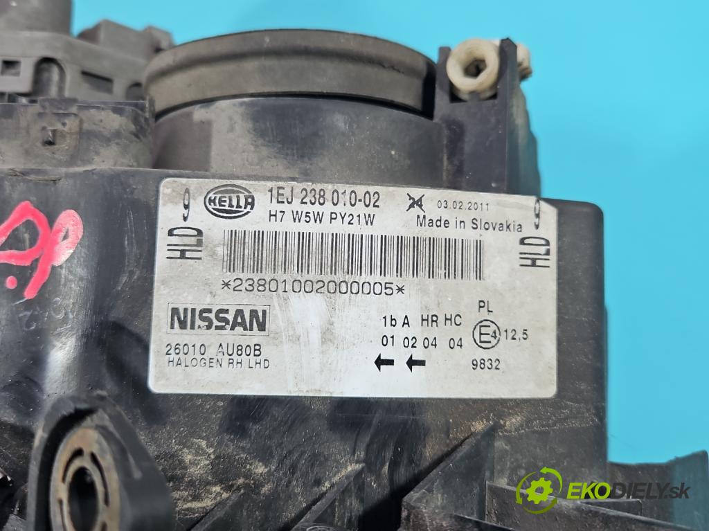 Nissan Primera P12 2001-2007 1.8 16V 116 HP manual 85 kW 1769 cm3 5- Reflektor: pravý (Pravé)