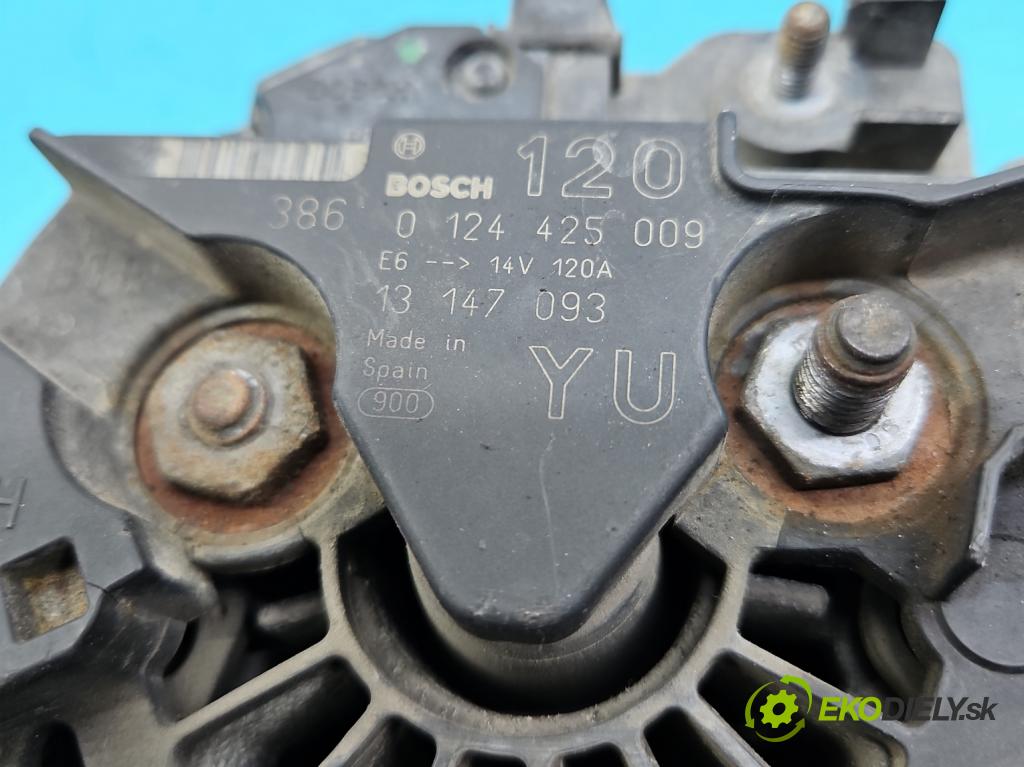 Opel Zafira A 1999-2005 1.8 16V 125 HP manual 92 kW 1796 cm3 5- Alternator 0124425009 (Alternátory)