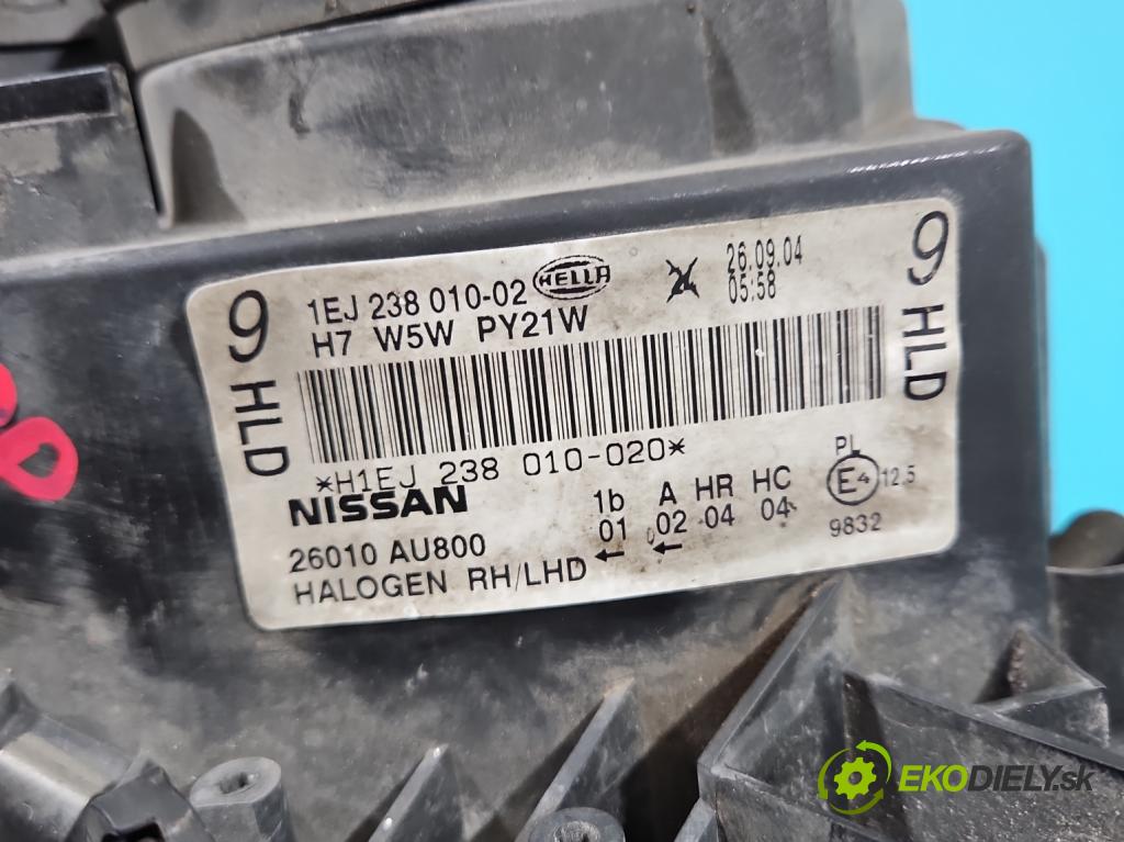 Nissan Primera P12 2001-2007 1.8 16V 116 HP manual 85 kW 1769 cm3 5- Reflektor: pravý (Pravé)