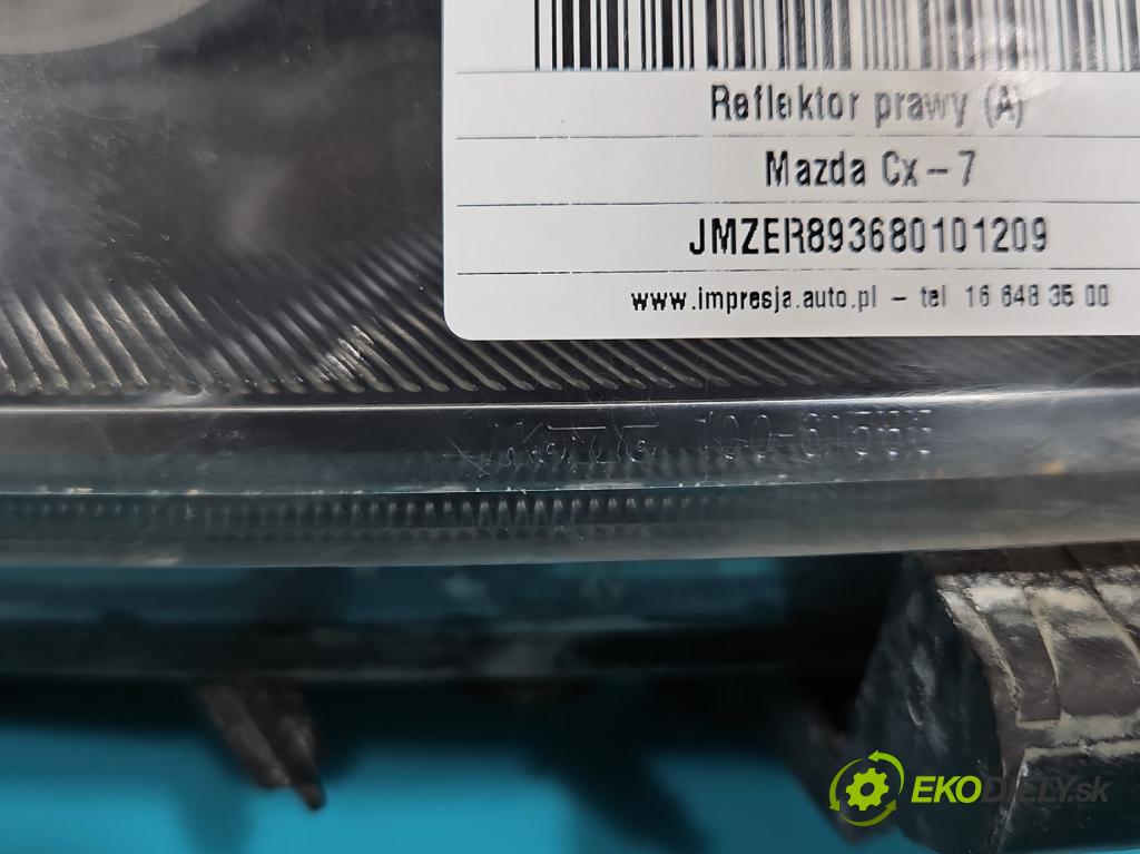 Mazda Cx-7 2.3 T 260 HP manual 191 kW 2261 cm3 5- Reflektor: pravý (Pravé)