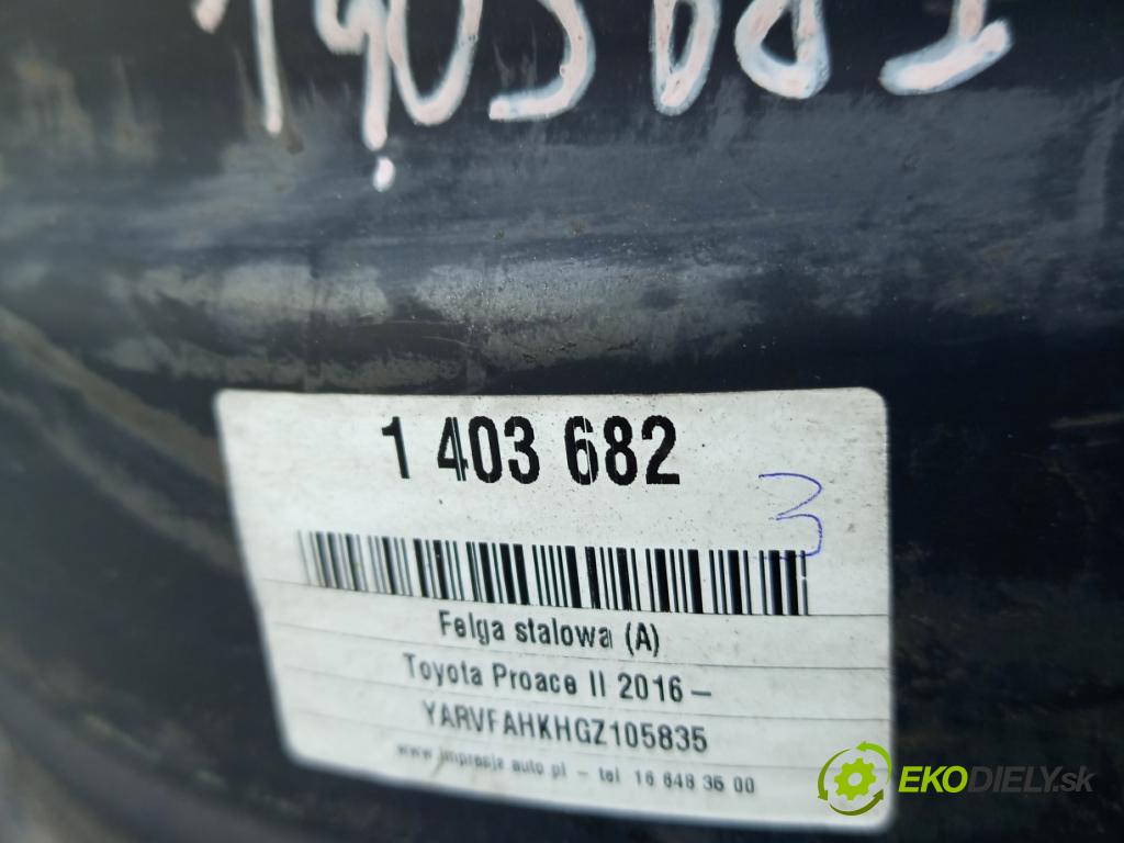 Toyota Proace II 2016- 2.0 D4D 122 hp manual 90 kW 1997 cm3 5- Felga ocelový 16"
