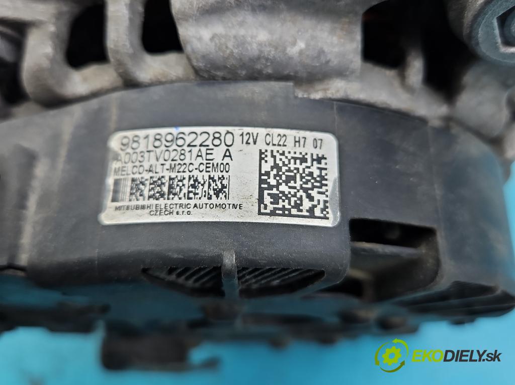 Toyota Proace II 2016- 2.0 D4D 122 HP manual 90 kW 1997 cm3 5- Alternator 9818962280 (Alternátory)