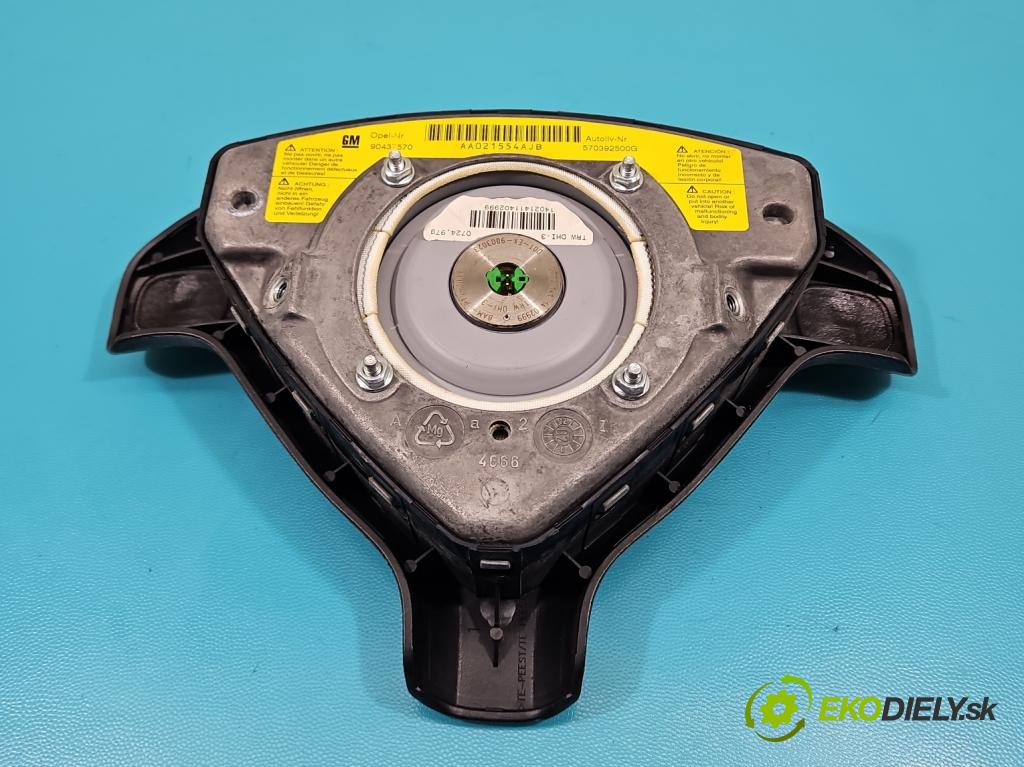 Opel Astra II 1998-2009 1.6 8V 86 HP manual 63 kW 1598 cm3 5- airbag vzduch: Řidiči: 90437570 (Airbagy)
