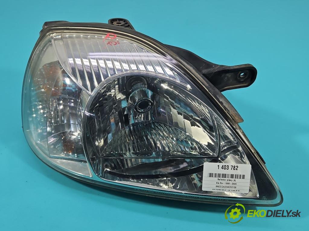 Kia Rio I 1999-2005 1.5 16V 97KM manual 71 kW 1493 cm3 5- Reflektor: pravý  (Pravé)