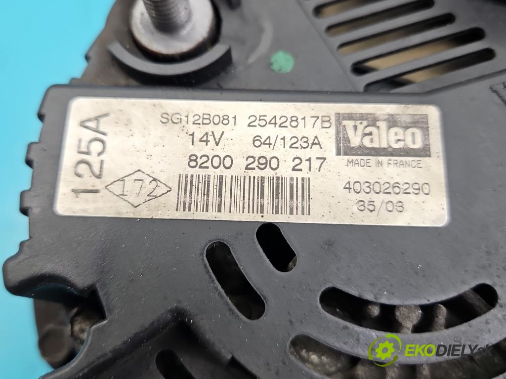 Nissan Primera P12 2001-2007 1.9 dci 120 HP manual 88 kW 1870 cm3 5- Alternator 8200290217 (Alternátory)