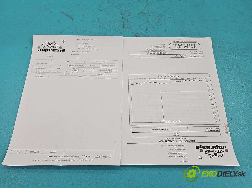 Peugeot 407 1.6 hdi 109 HP manual 80 kW 1560 cm3 4- turbodúchadlo, turbo repasovaná 753420-5005S