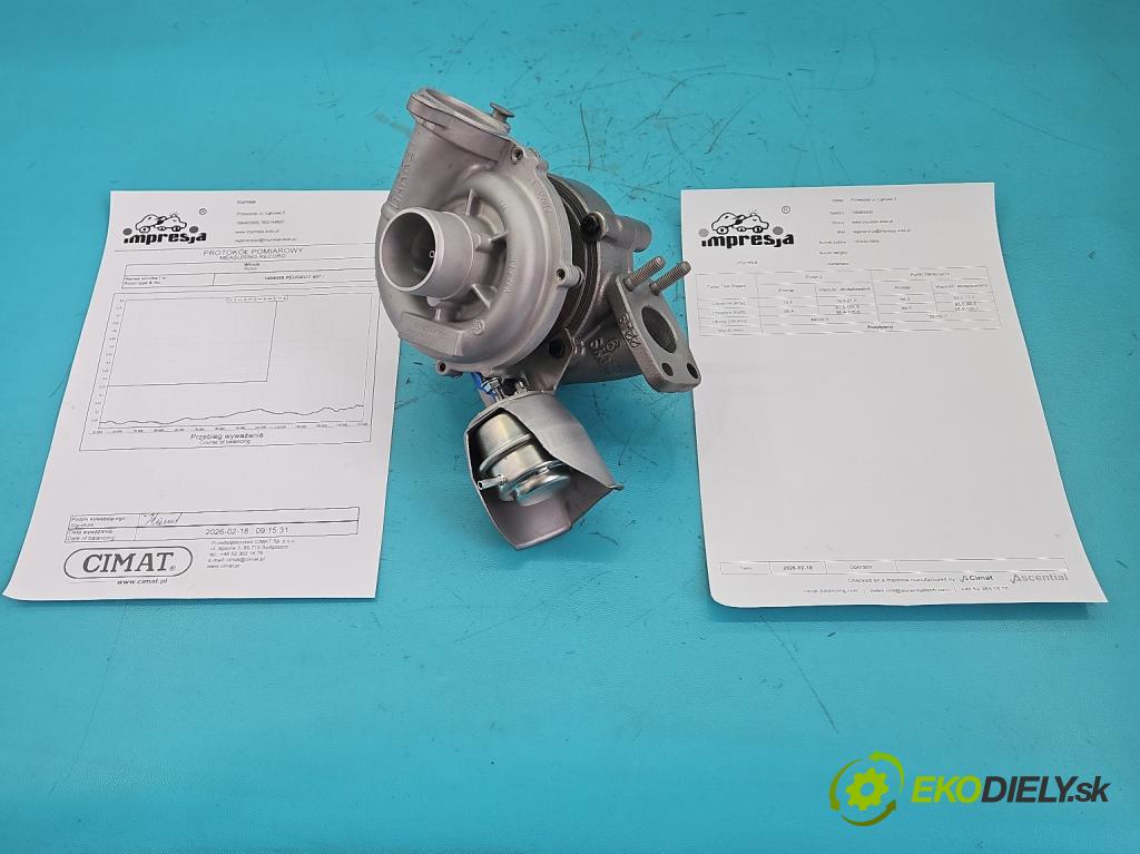 Peugeot 407 1.6 hdi 109 HP manual 80 kW 1560 cm3 4- turbodúchadlo, turbo repasovaná 753420-5005S