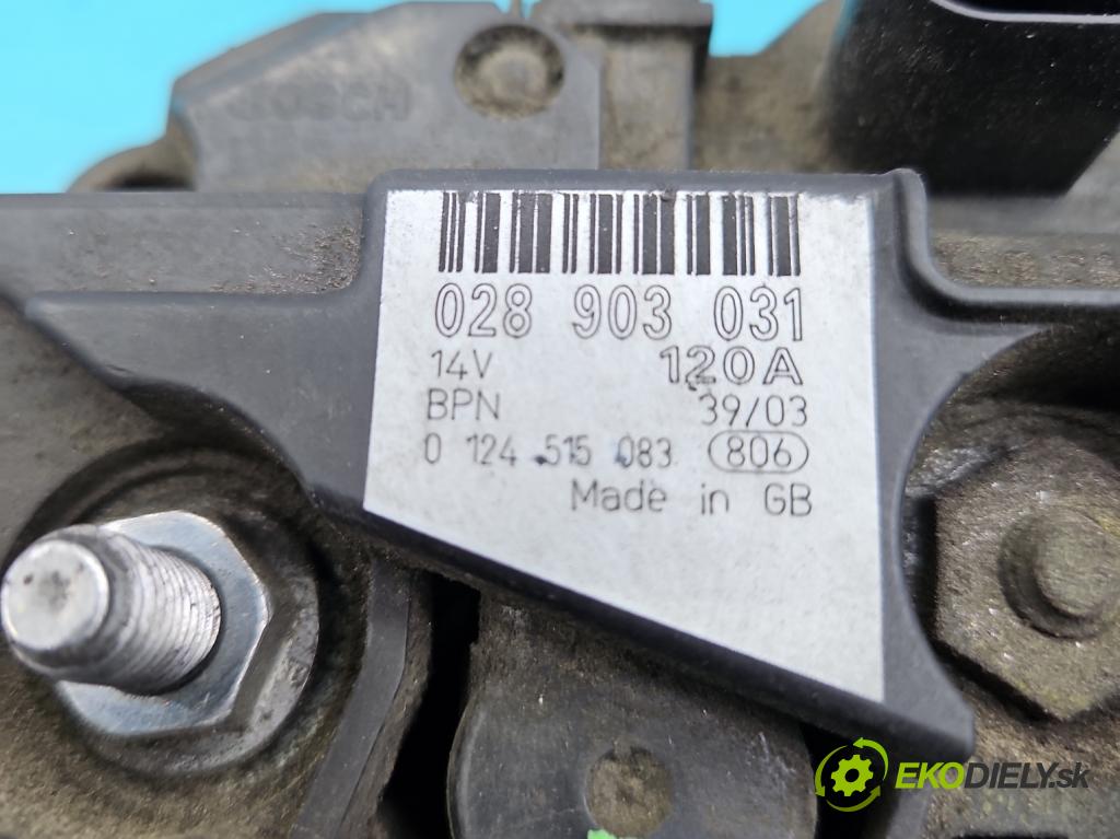 Vw Passat B5 1995-2005 1.9 tdi 101 HP manual 74 kW 1896 cm3 5- Alternator 028903031 (Alternátory)