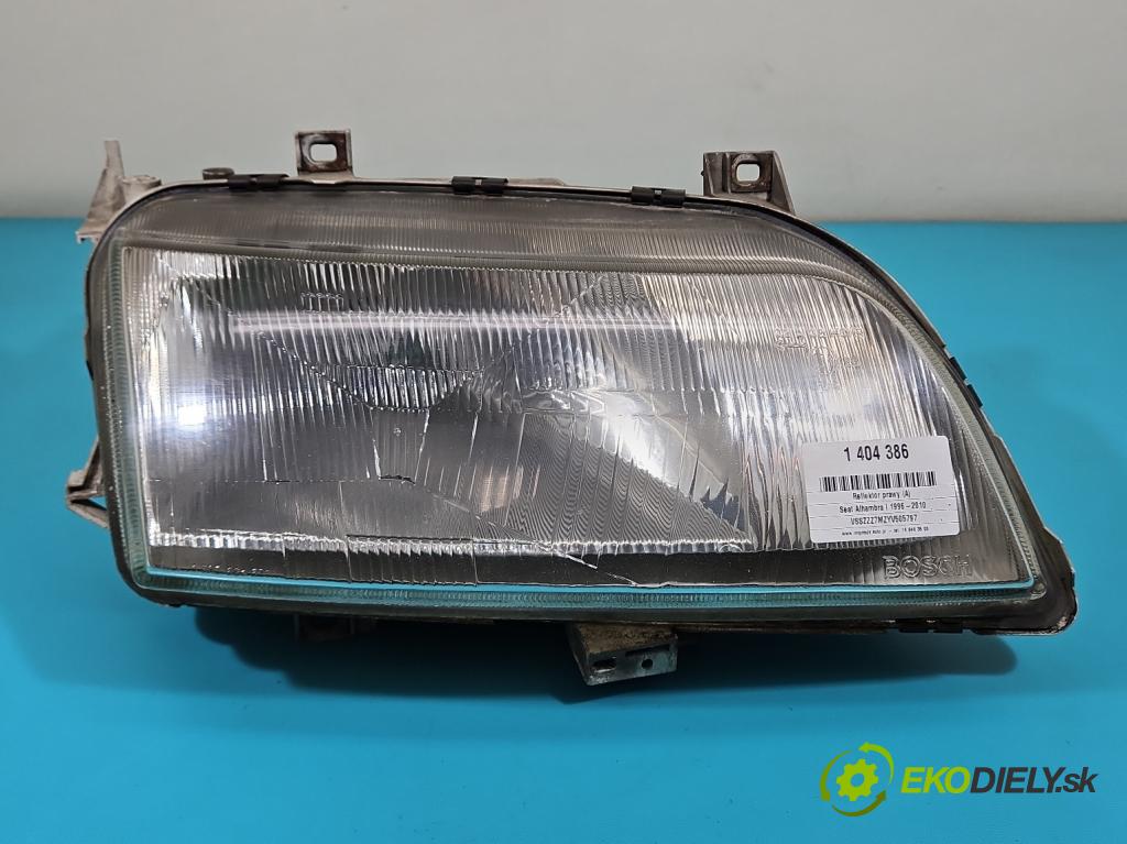 Seat Alhambra I 1996-2010 1.9 tdi 90 HP manual 66 kW 1896 cm3 5- Reflektor: pravý 7M1941016K (Pravé)