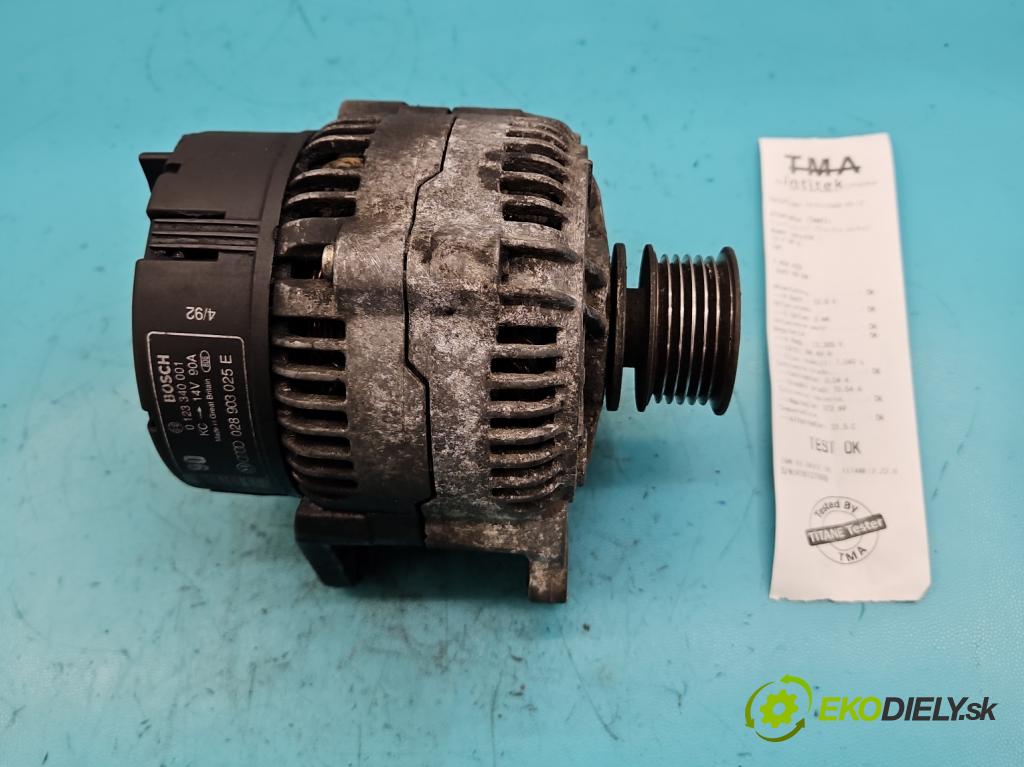 Audi 80 B4 1991-1994 1.9 tdi 90 HP manual 66 kW 1896 cm3 4- Alternator 0123340001 (Alternátory)