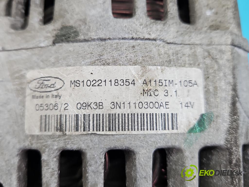 Ford Focus Mk2 2004-2011 1.6 16V 116 HP manual 85 kW 1596 cm3 4- Alternator 3N1110300AE (Alternátory)