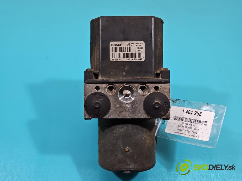 Audi A4 B6 2000-2004 2.5 tdi 179KM manual 132 kW 2496 cm3 5- čerpadlo abs 0265950012 (Pumpy ABS)