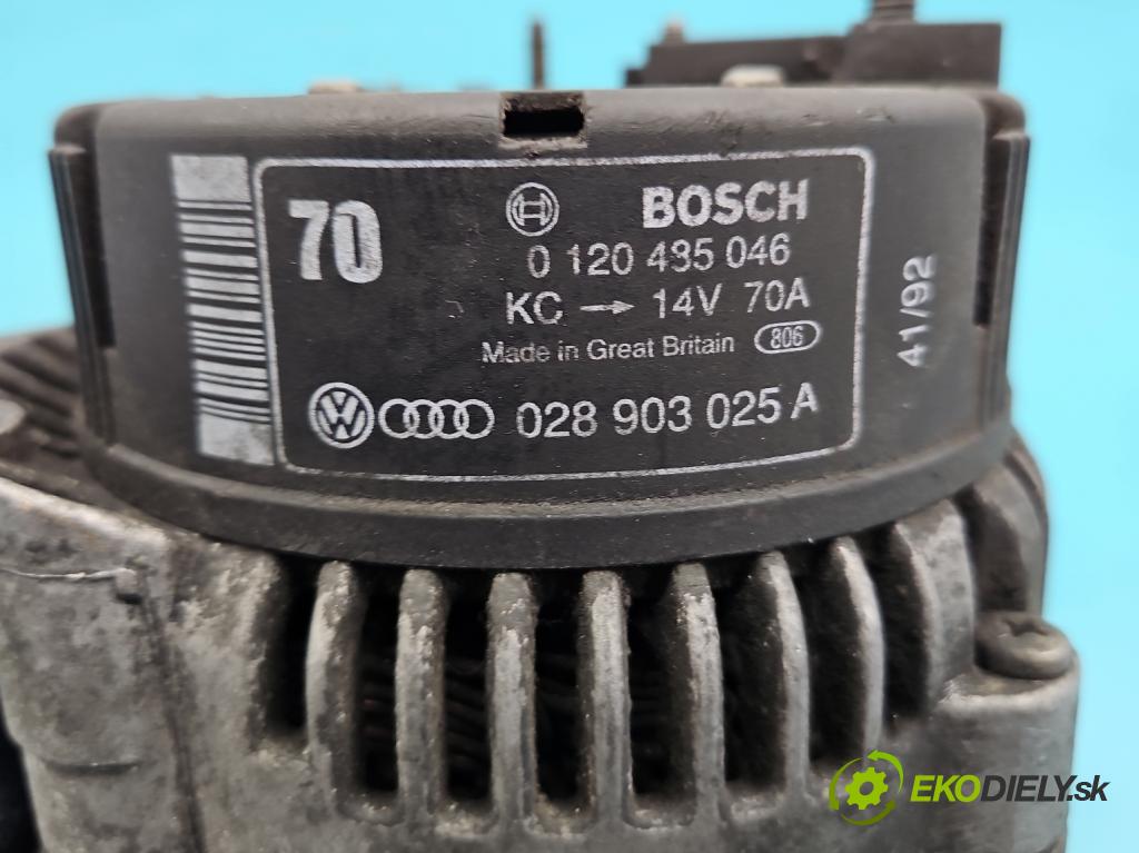 Audi 80 B4 1991-1994 1.9 tdi 90 HP manual 66 kW 1896 cm3 5- Alternator 0120485046 (Alternátory)