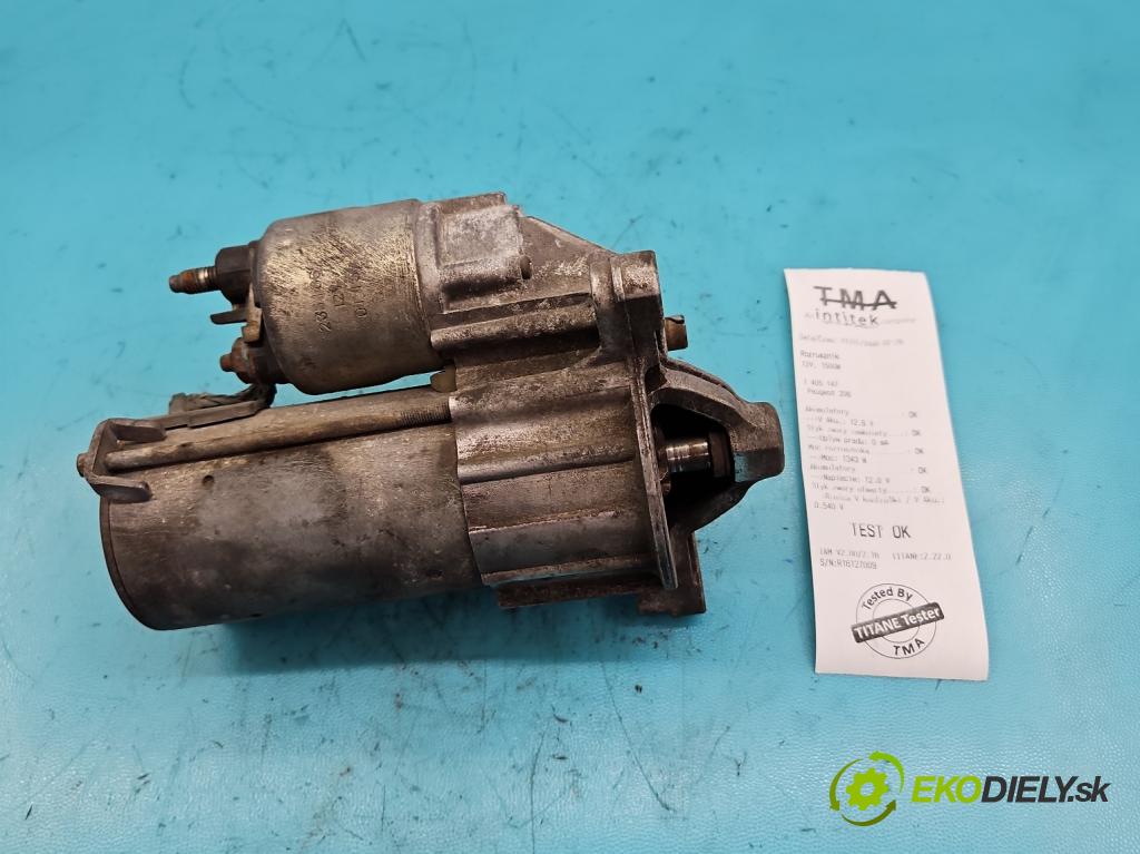 Peugeot 206 1.4 75 HP manual 55 kW 1360 cm3 5- štartér 9648644680 (Štartéry)