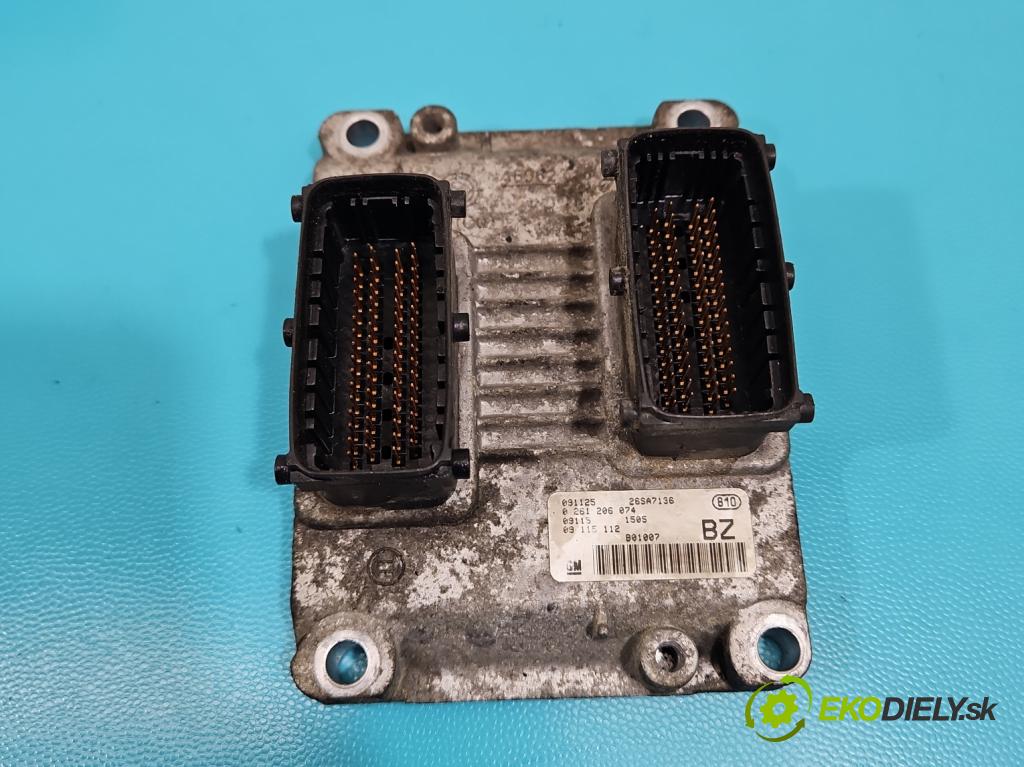 Opel Corsa C 2000-2006 1.2 16V 75 HP manual 55 kW 1199 cm3 5- riadiaca jednotka motora 0261206074