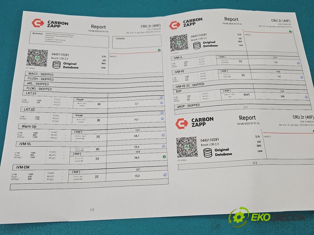 Citroen C4 I 2004-2011 1.6 hdi 109 HP manual 80 kW 1560 cm3 5- vstrek 0445110281 (Vstrekovač paliva)