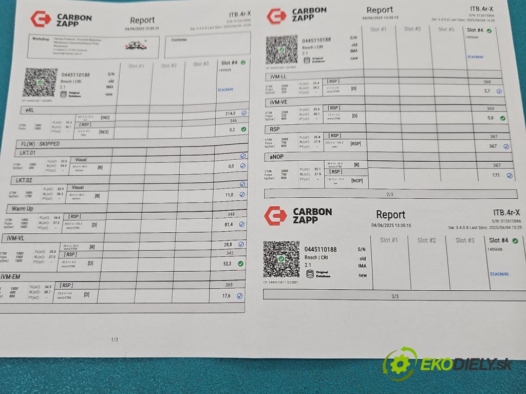 Peugeot 307 1.6 hdi 109 HP manual 80 kW 1560 cm3 5- vstrek 0445110188 (Vstrekovač paliva)