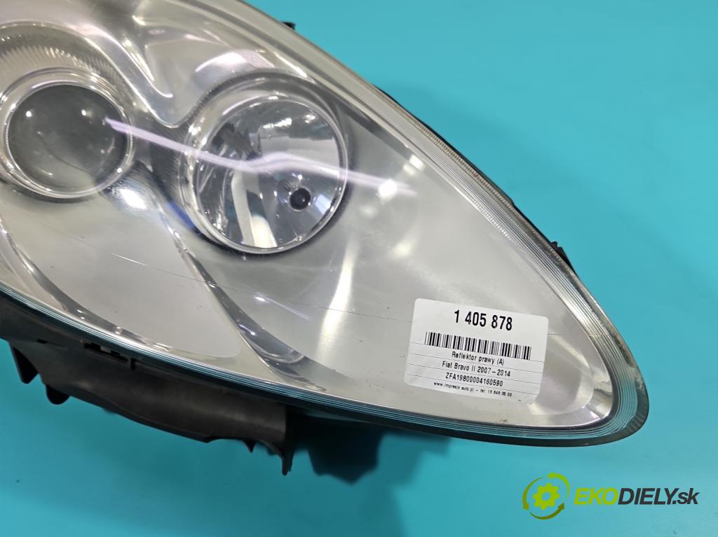 Fiat Bravo II 2007-2014 1.6 jtd 90 HP manual 66 kW 1598 cm3 5- Reflektor: pravý 51757534 (Pravé)
