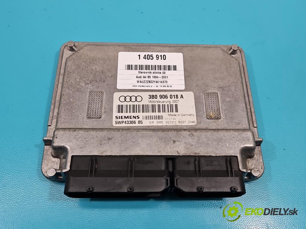 Audi A4 B5 1994-2001 1.6 8V 101 HP manual 74 kW 1595 cm3 5- riadiaca jednotka motora 3B0906018A