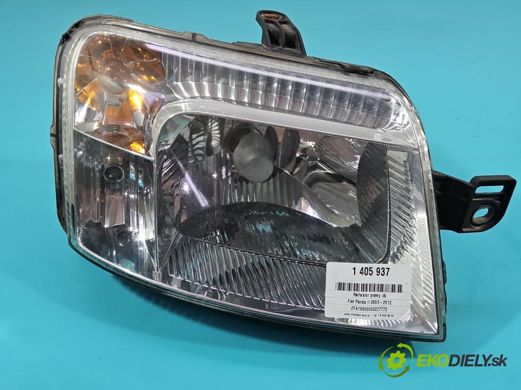 Fiat Panda II 2003-2012 1.1 54 HP manual 40 kW 1108 cm3 5- Reflektor: pravý  (Pravé)