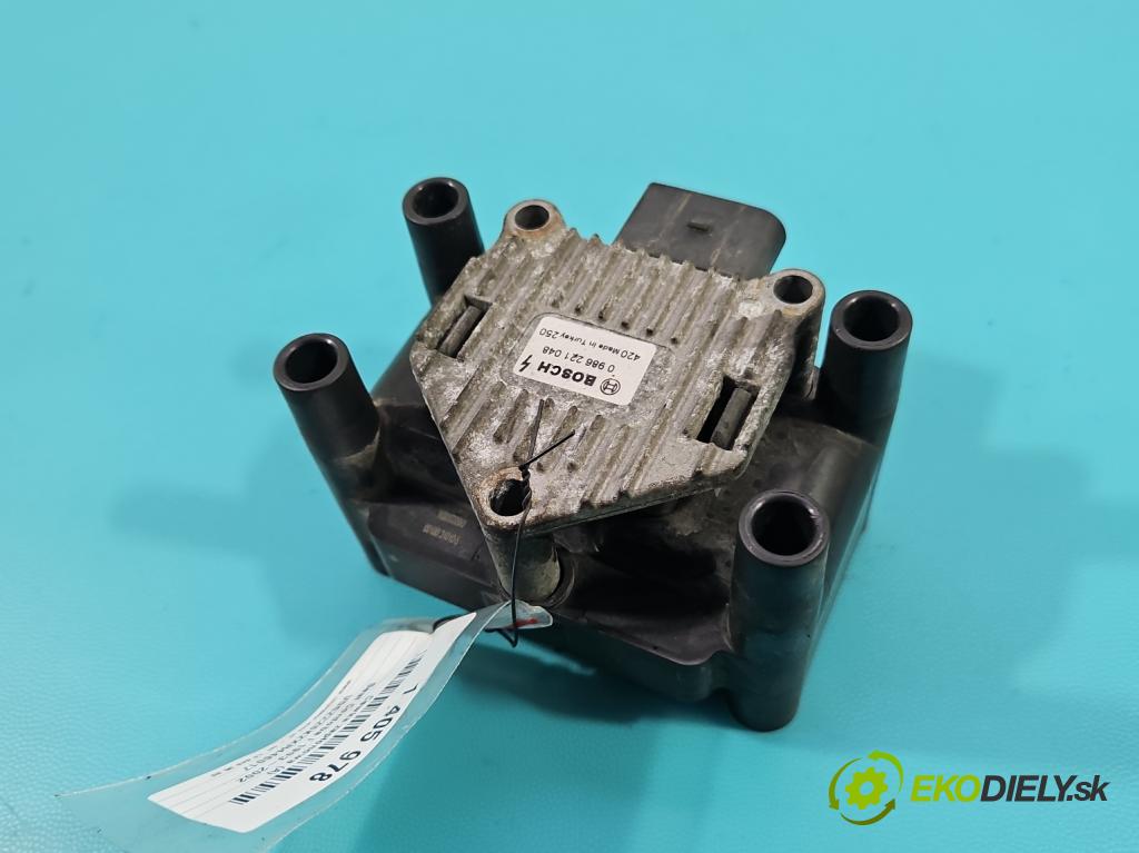 Seat Cordoba I 1993-2002 1.4 mpi 60 HP manual 44 kW 1390 cm3 4- cievka zapaľovacia 0986221048 (Zapaľovacie cievky, moduly)