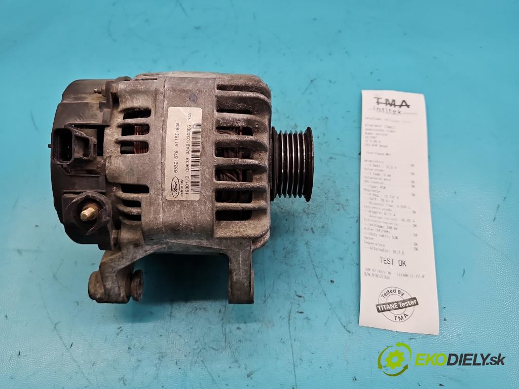 Ford Focus Mk1 1998-2004 1.8 16v 116 HP manual 85 kW 1796 cm3 5- Alternator 98AB10300DG (Alternátory)