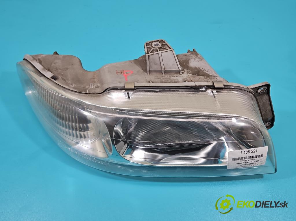 Daewoo Nubira I 1997-1999 1.6 16V 106 HP manual 78 kW 1598 cm3 4- Reflektor: pravý (Pravé)