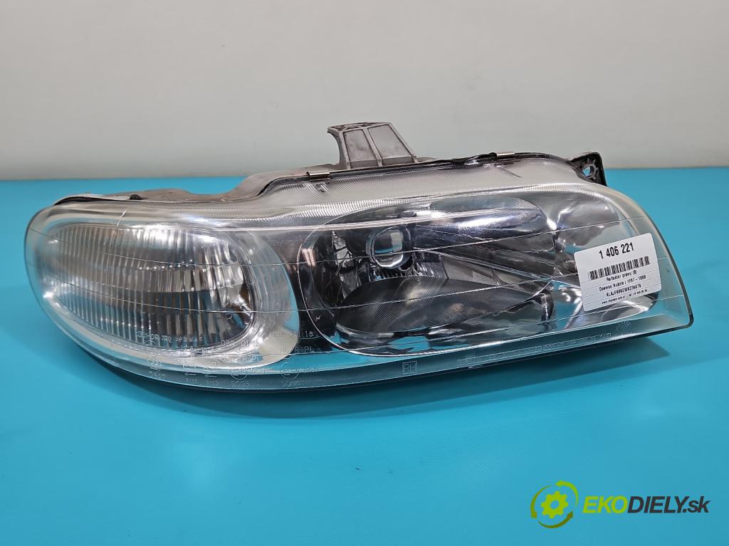 Daewoo Nubira I 1997-1999 1.6 16V 106 HP manual 78 kW 1598 cm3 4- Reflektor: pravý  (Pravé)