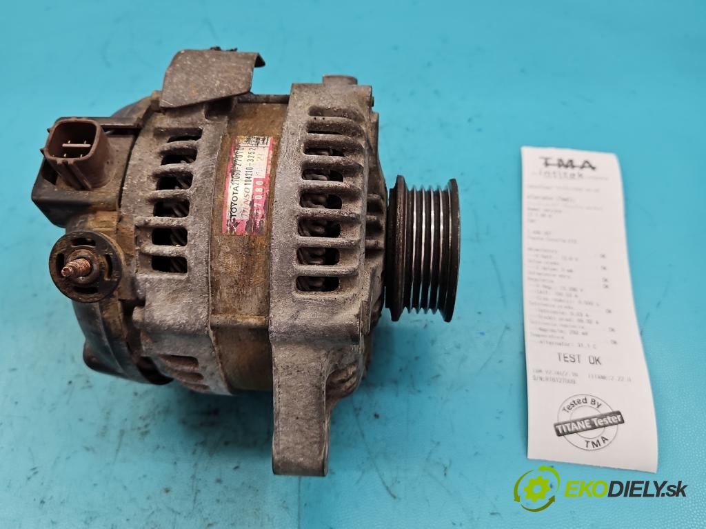 Toyota Corolla E12 2001-2009 2.0 D4D 90 HP manual 66 kW 1995 cm3 5- Alternator 27060-27070 (Alternátory)