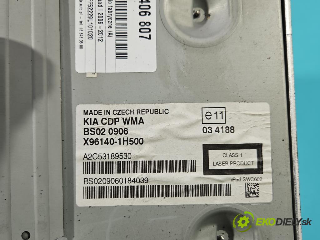 Kia Ceed I 2006-2012 1.6 16V 129 HP manual 95 kW 1591 cm3 5- Radio originál X96140-1H500
